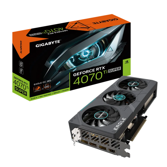 GIGABYTE EAGLE GeForce RTX 4070 Ti SUPER OC 16G, GeForce RTX 4070 Ti SUPER, 16 GB, GDDR6X, 256 bit, 7680 x 4320 pixels, PCI Express 4.0