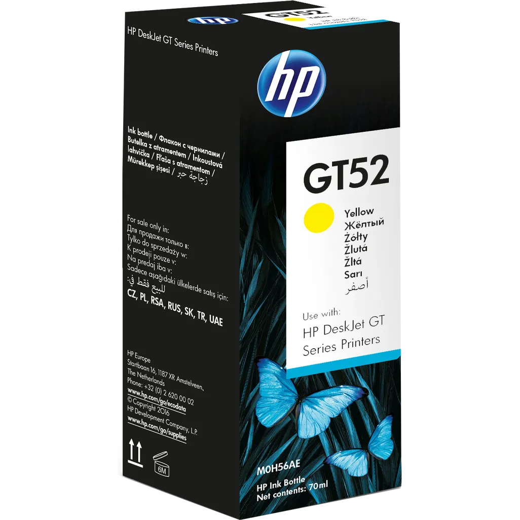 HP GT52 YELLOW ORIGINAL INK BOTTLE