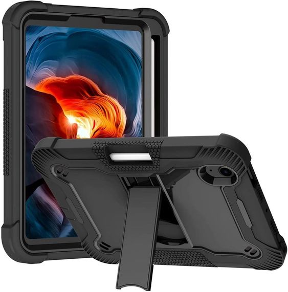 Tuff-Luv Rugged Armour Case & Stand for Apple iPad Mini 6 - Black