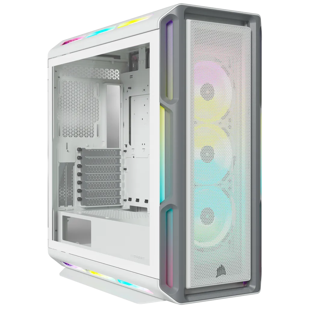 Corsair iCUE 5000T RGB, Midi Tower, PC, White, ATX, EATX, micro ATX, Gaming, Multi