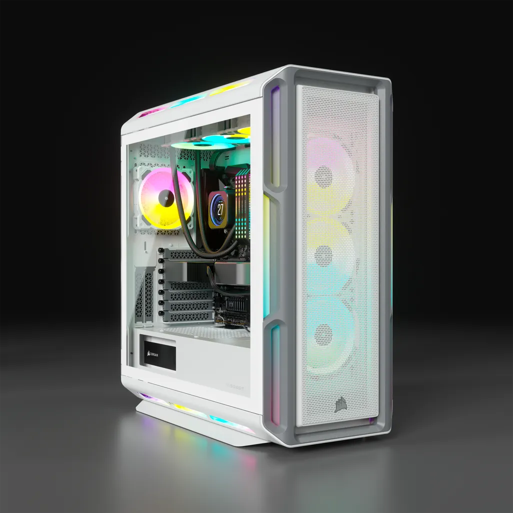 Corsair iCUE 5000T RGB, Midi Tower, PC, White, ATX, EATX, micro ATX, Gaming, Multi