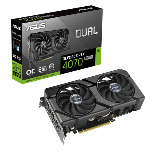 ASUS Dual -RTX4070S-O12G-EVO, GeForce RTX 4070 SUPER, 12 GB, GDDR6X, 192 bit, 7680 x 4320 pixels, PCI Express 4.0