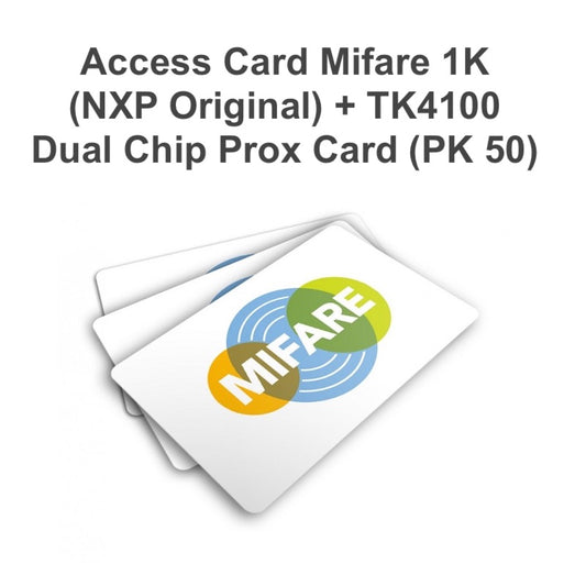 Access Card Mifare 1k (NXP Original Chip) + tk4100 (Dual Chip) Prox Card (pk 50)