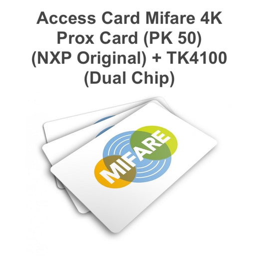 Access Card Mifare 4K (NXP Original Chip) + TK4100 (Dual Chip) Prox Card (pk 50)