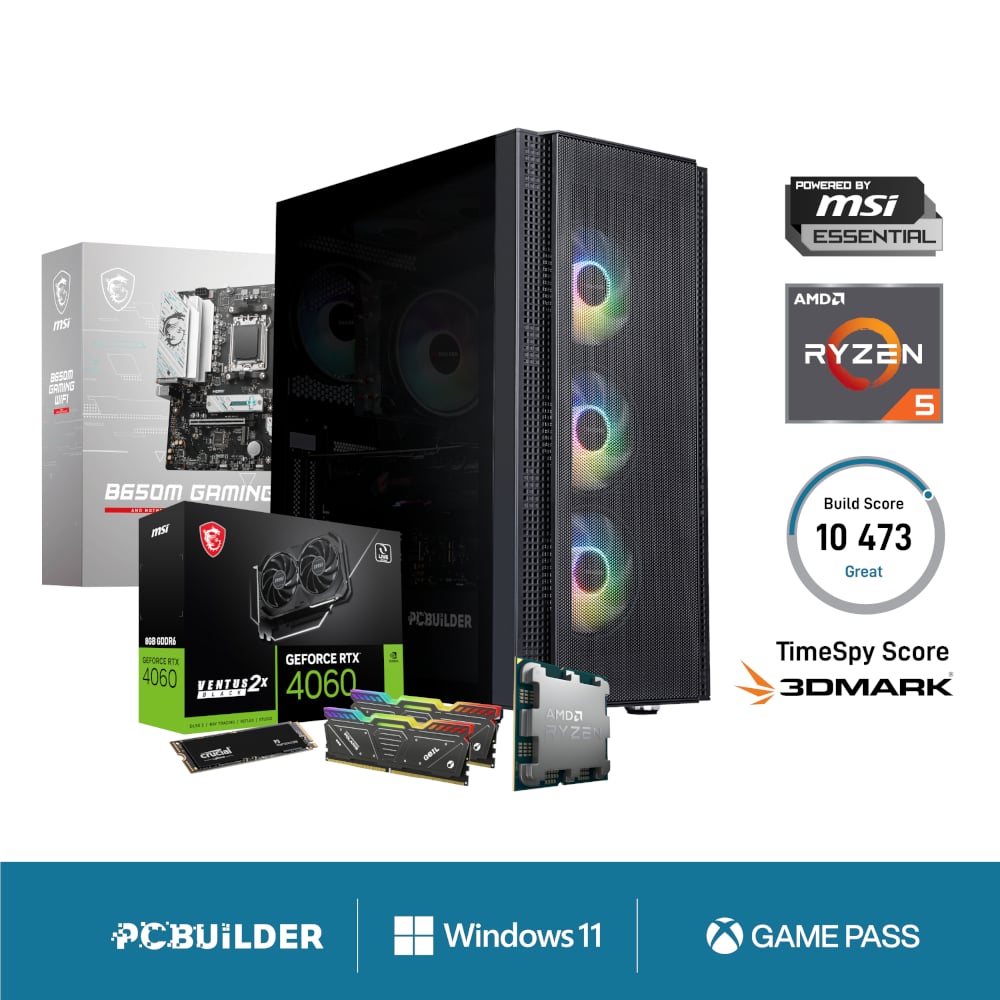 PCBuilder AMD Ryzen 5 7600 SPECIALIST Windows 11 Gaming PC