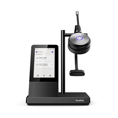 Yealink DECT Wireless On-Ear Mono Headset with Touch Screen Base Station