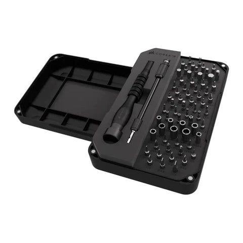 CORSAIR PC DIY Precision Toolkit - PC; Electronics Repair Kit - 65 Screw Bits - Extension rod - Magnetized Tray