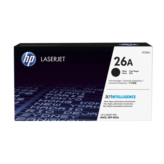 HP 26A Black Original LaserJet Toner Cartridge;3;100 pages. . (LaserJet Pro M402/MFP M426).