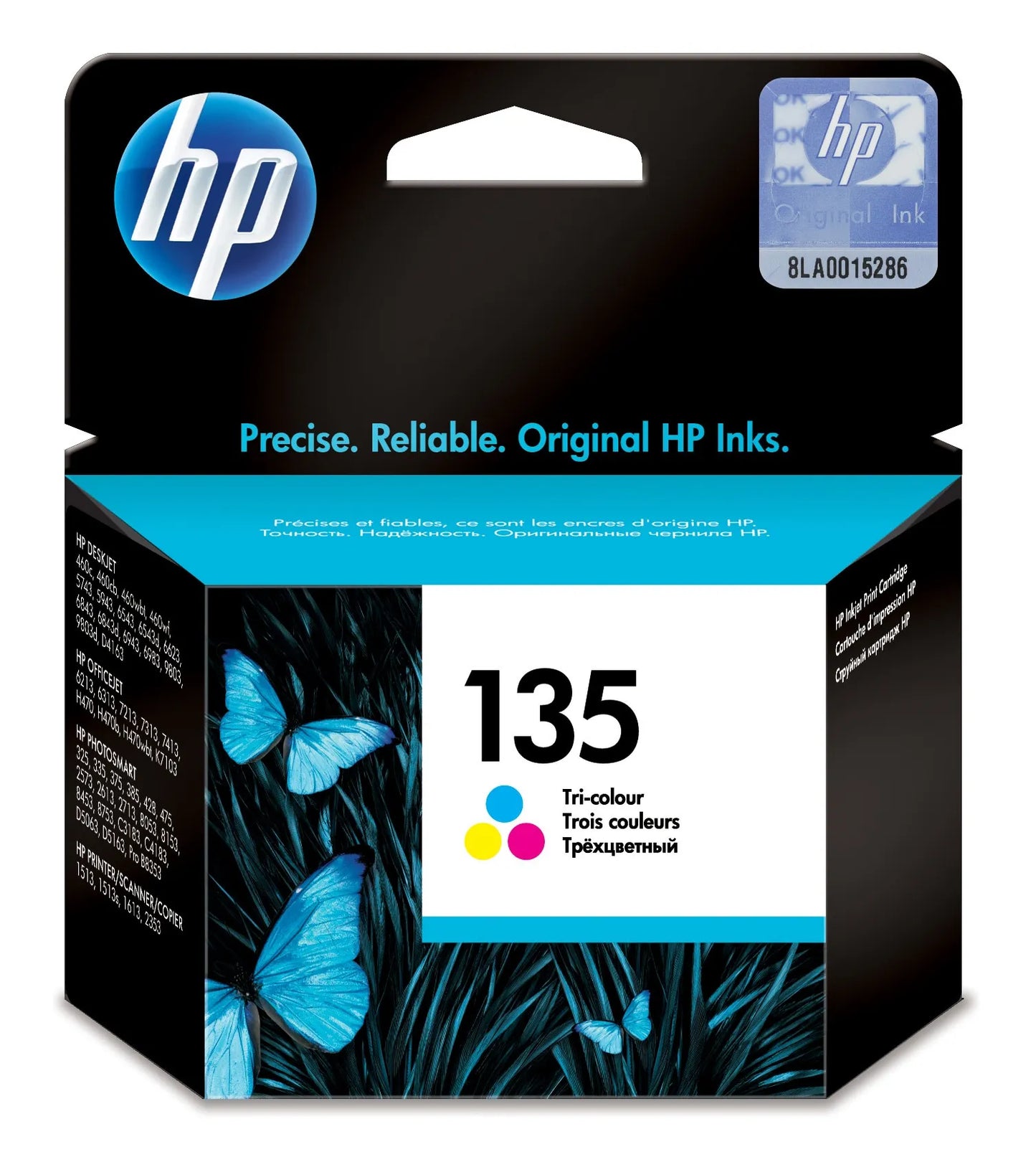 HP 135 Tri-color Original Ink Cartridge;~330 pages.