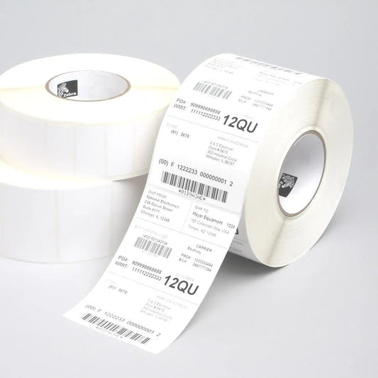 Zebra Label; Paper; 102x203mm; Thermal Transfer; Z-Perform 1000T; Uncoated; Permanent Adhesive; 76mm Core