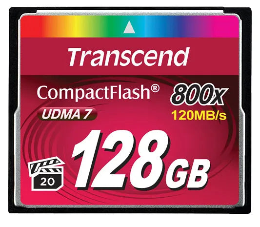 TRANSCEND 128GB 800X CF CARD  READ 120MB/S  WRITE 60MB/S