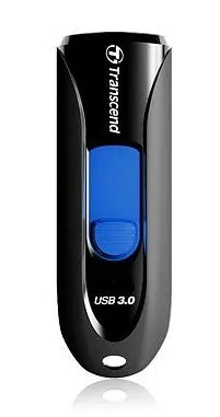 TRANSCEND 128GB JF790 USB3.1 GEN 1 CAPLESS FLASH DRIVE - BLACK AND BLUE