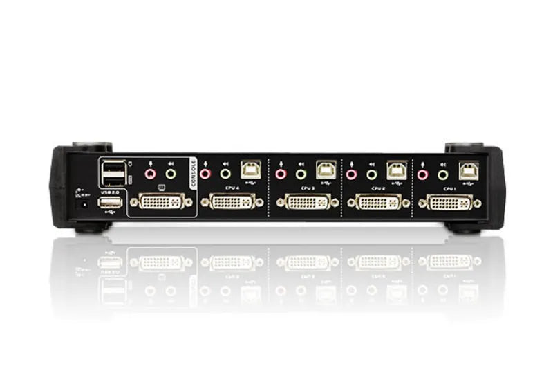 4-Port USB2.0 DVI/Audio KVMP Switch/W/(US/EU/OUT) ADP. ATEN; Cables Included