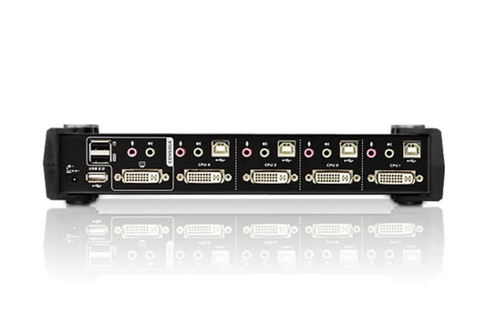 4-Port USB2.0 DVI/Audio KVMP Switch/W/(US/EU/OUT) ADP. ATEN; Cables Included