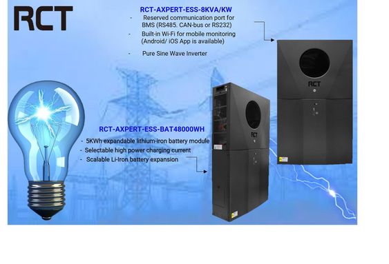 RCT AXPERT ESS 8KVA/KW ENERGY STORAGE SYSTEM with 4.8KWH internal battery