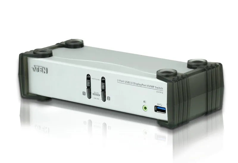 ATEN 2-port USB 3.0 DisplayPort Audio KVMP Switch support up to 3840x2160@30Hz W/(US/EU/OUT) CORD