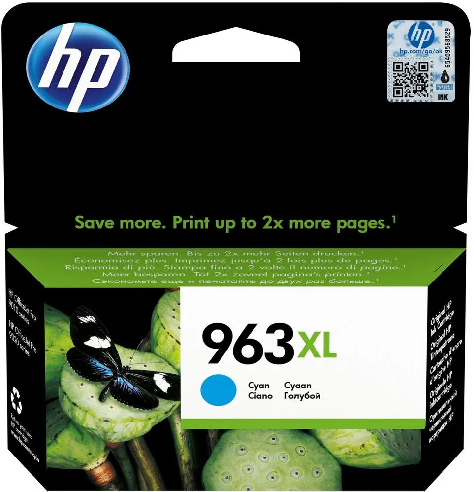 HP 963XL High Yield Cyan Original Ink Cartridge;1;600 pages