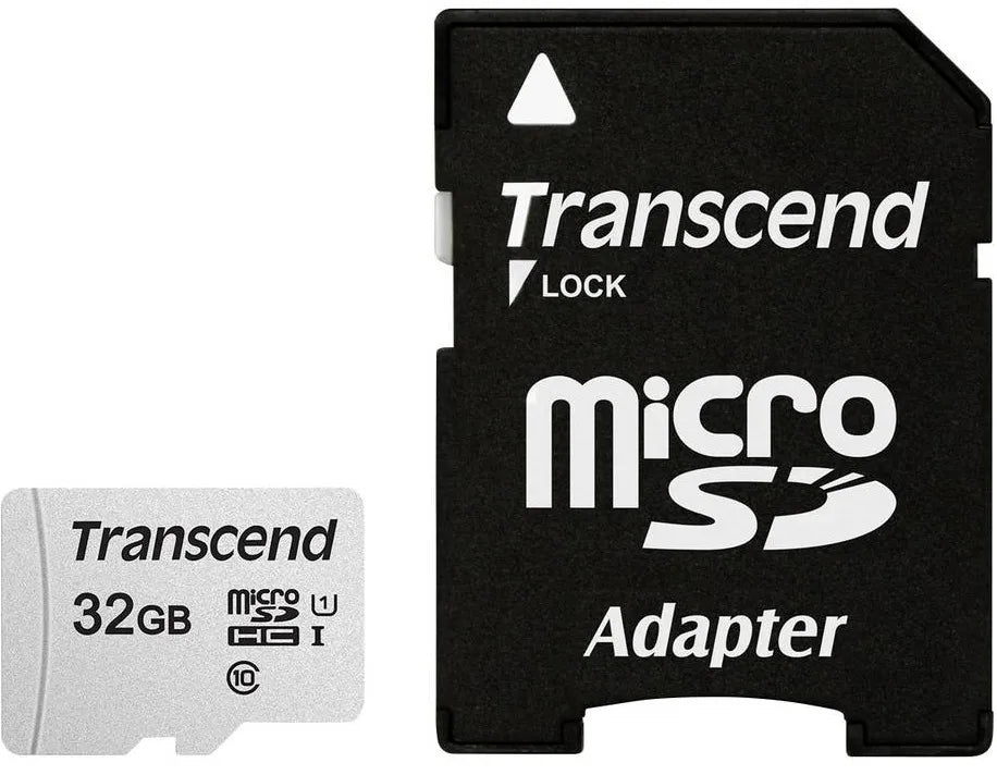 TRANSCEND 300S 32GB MICRO SD UHS-1 U1 CLASS10 - READ 95MB/S - WRITE 45MB/S WITH ADAPTOR -TLC