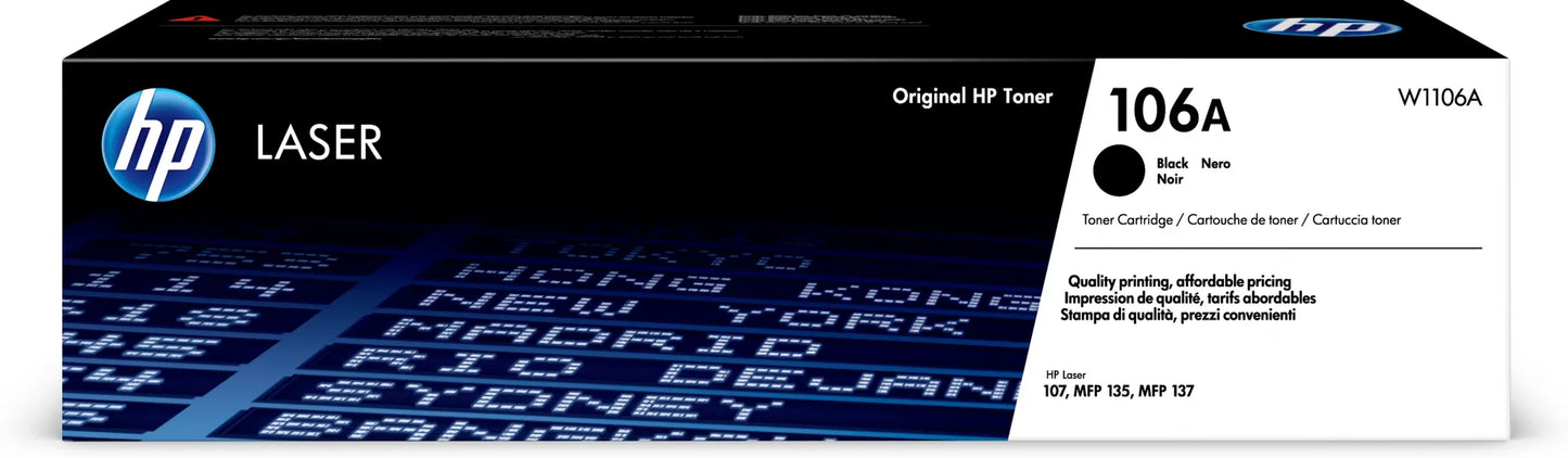 HP # 106A BLACK LASERJET TONER FOR LASER 107/MFP 135/137 (PAGE YIELD 1000)