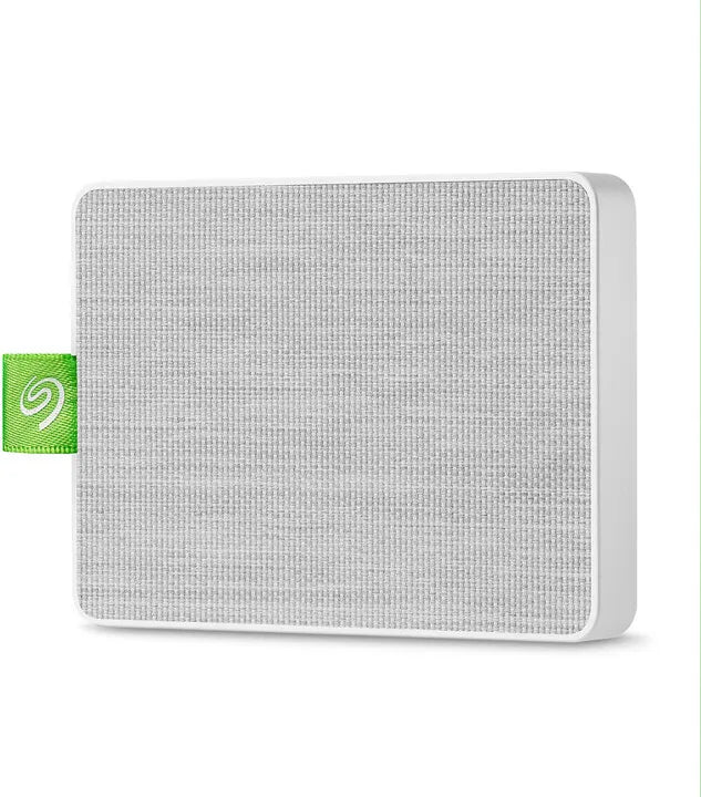 Seagate 500GB Ultra Touch SSD - White; 2.5''; USB-A to USB-C adapter; USB 3.0; Easily manage phone content using the included An