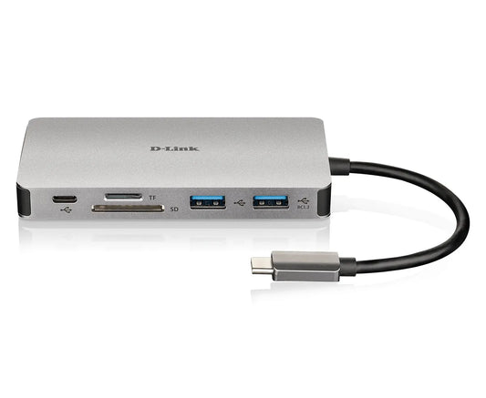 9-in-1 USB-C Hub with HDMI/VGA/Ethernet/Card Reader/Power Delivery; 1x HDMI; 1x VGA port; 2x USB 3.0; 1x MicroSD card slot; 1x S