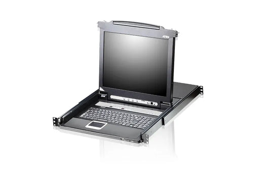 16-Port 17'' VGA LCD Integrated USB/PS2 Combo KVM with an Extra Console port and USB peripheral support W/(USKB/SPKB/OUTKB)/W/FG