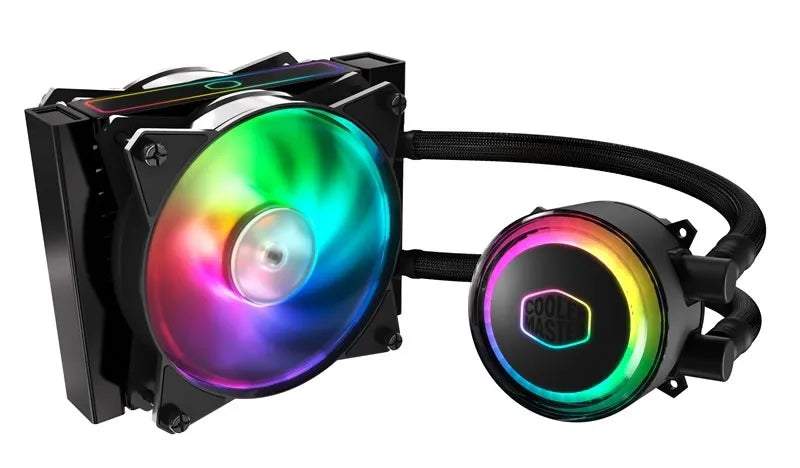 Cooler Master MasterLiquid ML120RS ARGB Liquid Cooler; 120mm Radiator; 2 x 120mm MasterFan ARGB Fan With Temp Sensor; ARGB Pump